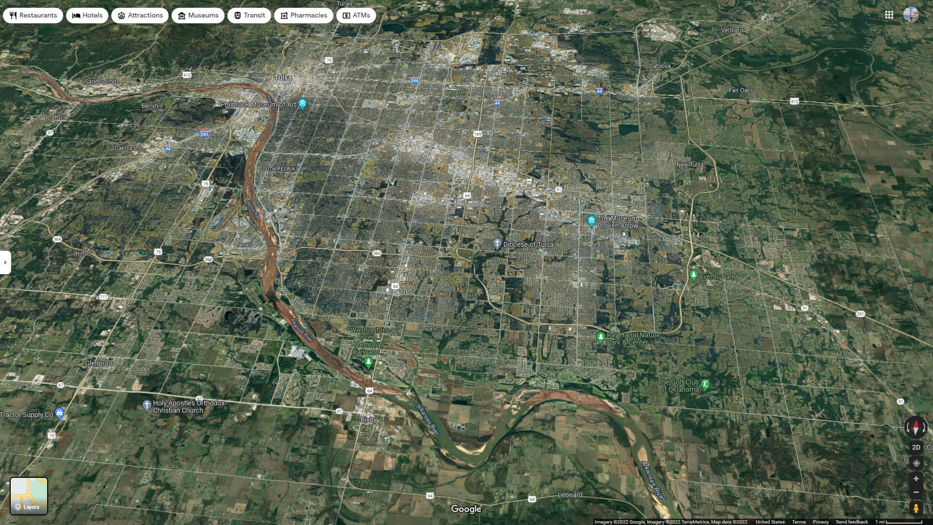Broken Arrow Aerial Map Oklahoma